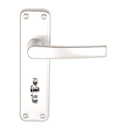 Virgil Straight Privacy Door Handle - Polished Aluminium (Pair)