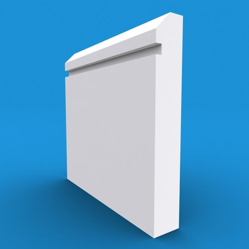 Edge Grooved MDF White Primed Skirting Board 4200mm x 170mm x 18mm