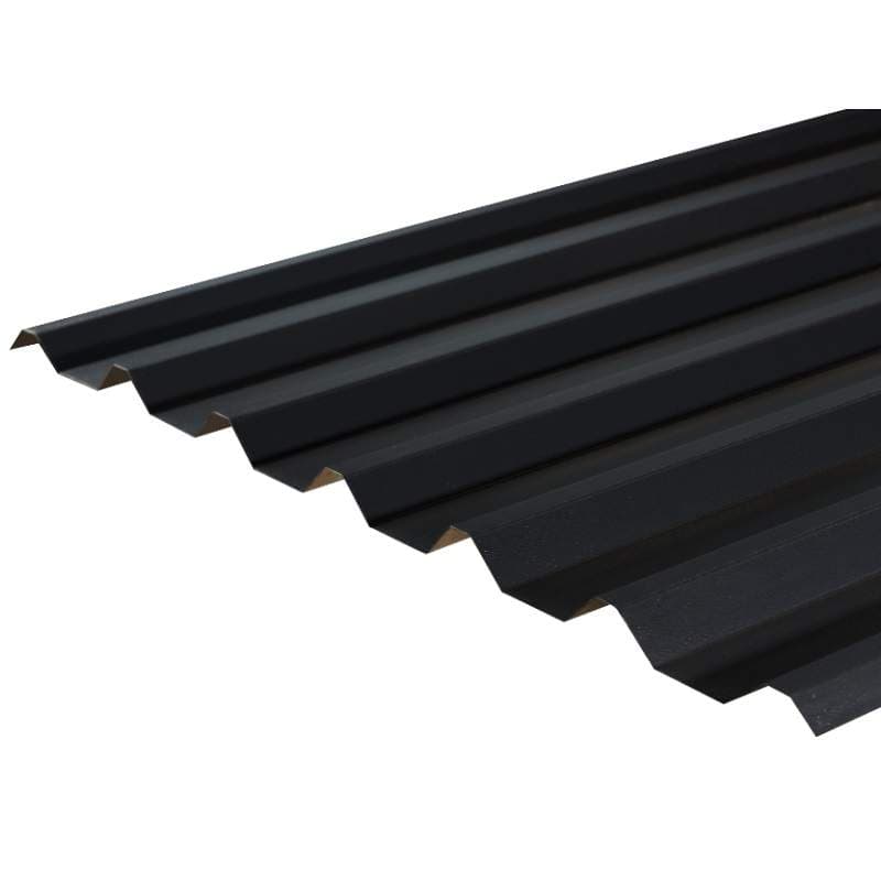 Cladco 34/1000 Box Profile PVC Plastisol Coated 0.7mm Metal Roof Sheet Slate Blue - 3300mm Galvanised Steel R34A7SB-3300