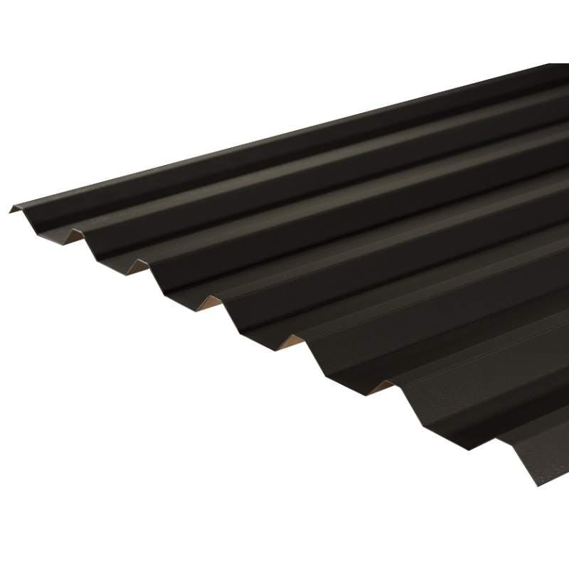 Cladco 34/1000 Box Profile PVC Plastisol Coated 0.7mm Metal Roof Sheet Anthracite - 3200mm Anthracite Grey Galvanised Steel R34A7AN-3200