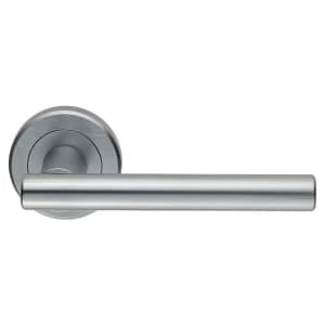 Serozzetta Philadelphia Satin Chrome Round Rose Door Handle - 1 Pair