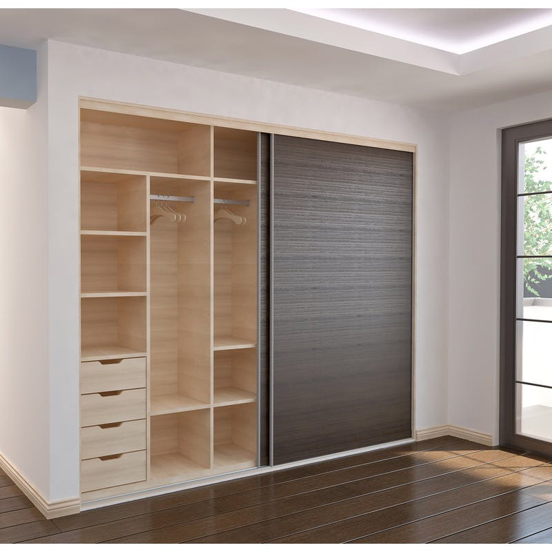 Coburn Celantur 50 Wardrobe System 2000mm Trackset 3 Door (Set) in Silver Nylon/Aluminium