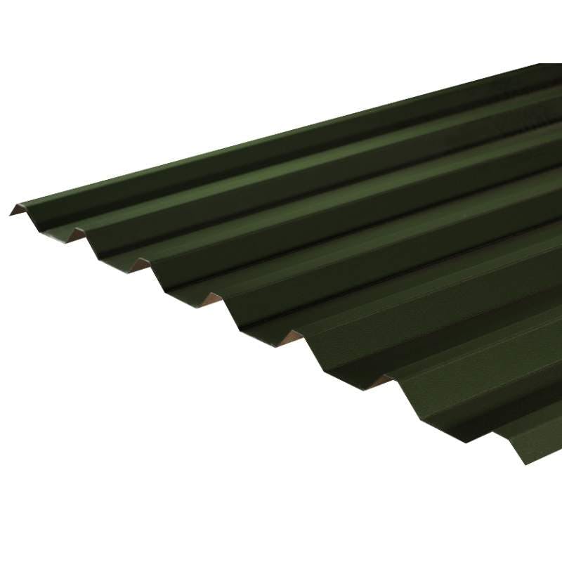 Cladco 34/1000 Box Profile PVC Plastisol Coated 0.7mm Metal Roof Sheet Juniper Green - 2600mm Galvanised Steel R34A7JG-2600