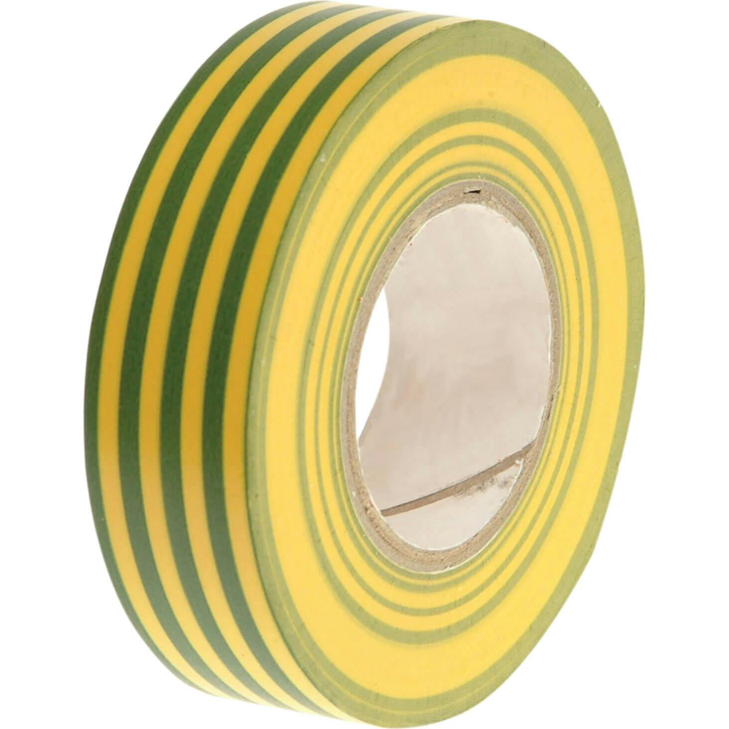 Faithfull PVC Electricial Tape Yellow / Green 19mm 20m