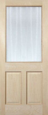 Freedom Berkeley 3 Panel Hardwood Veneer Glazed External Front Door Rh Or Lh, (H)1981mm (W)762mm