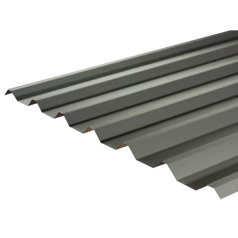 Cladco 34/1000 Box Profile PVC Plastisol Coated 0.7mm Metal Roof Sheet Merlin Grey - 5300mm Galvanised Steel R34A7MG-5300