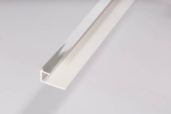 Storm Internal Cladding PVC Starter/Edge Trim U Channel - 2400mm x 10mm Chrome - For Bathrooms/ Showers